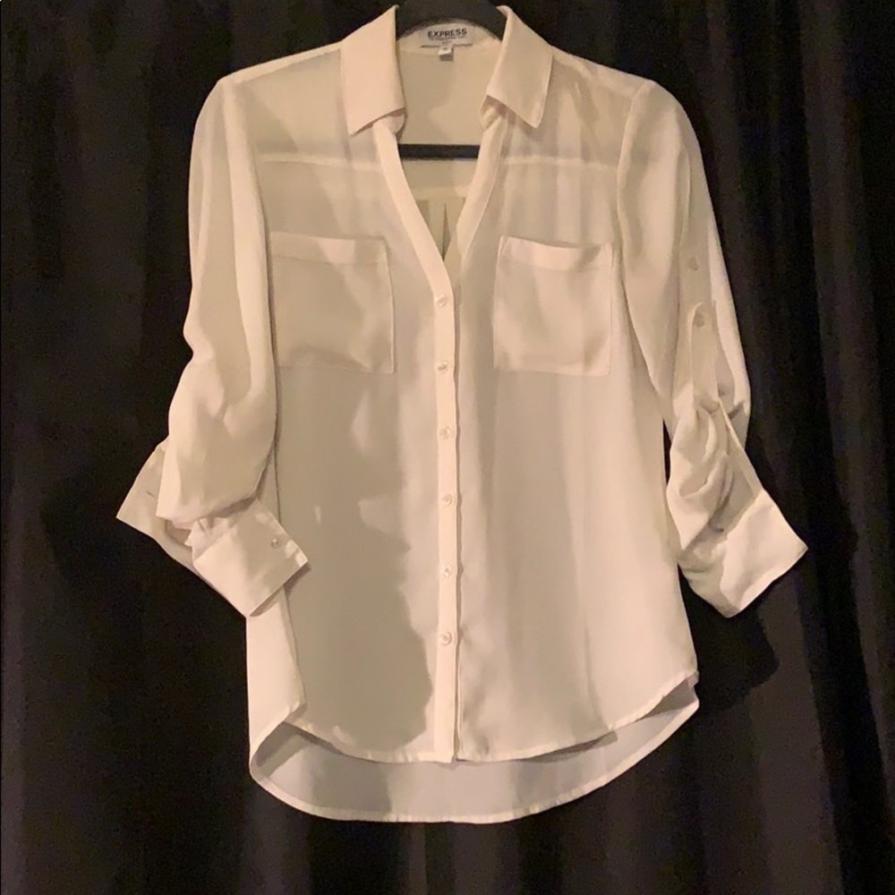 Express white button down